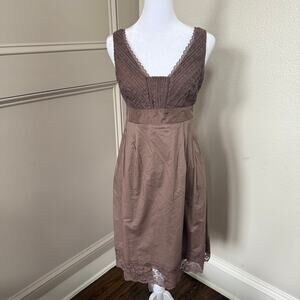 Anthropologie Moulinette Soeurs Brown Sleeveless Pockets Dress, Size 0